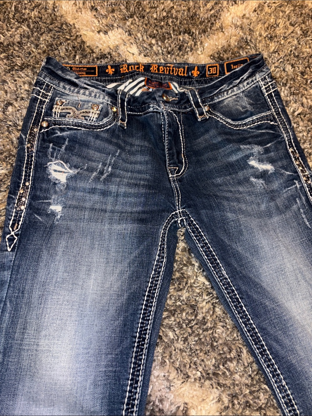 Rock Revival Rhinestone Jeans - Picture 2 of 9